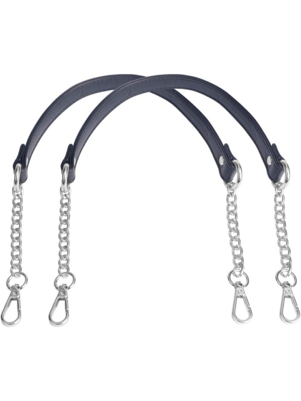 Stylish Chain Handle Replacement for Purses, 23.6 Inch, Black & Silver Color